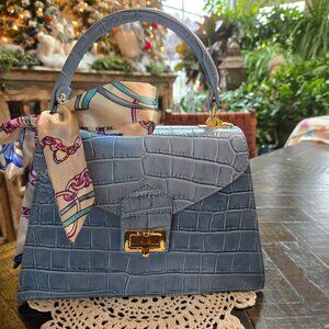 Italian croc embossed handbag